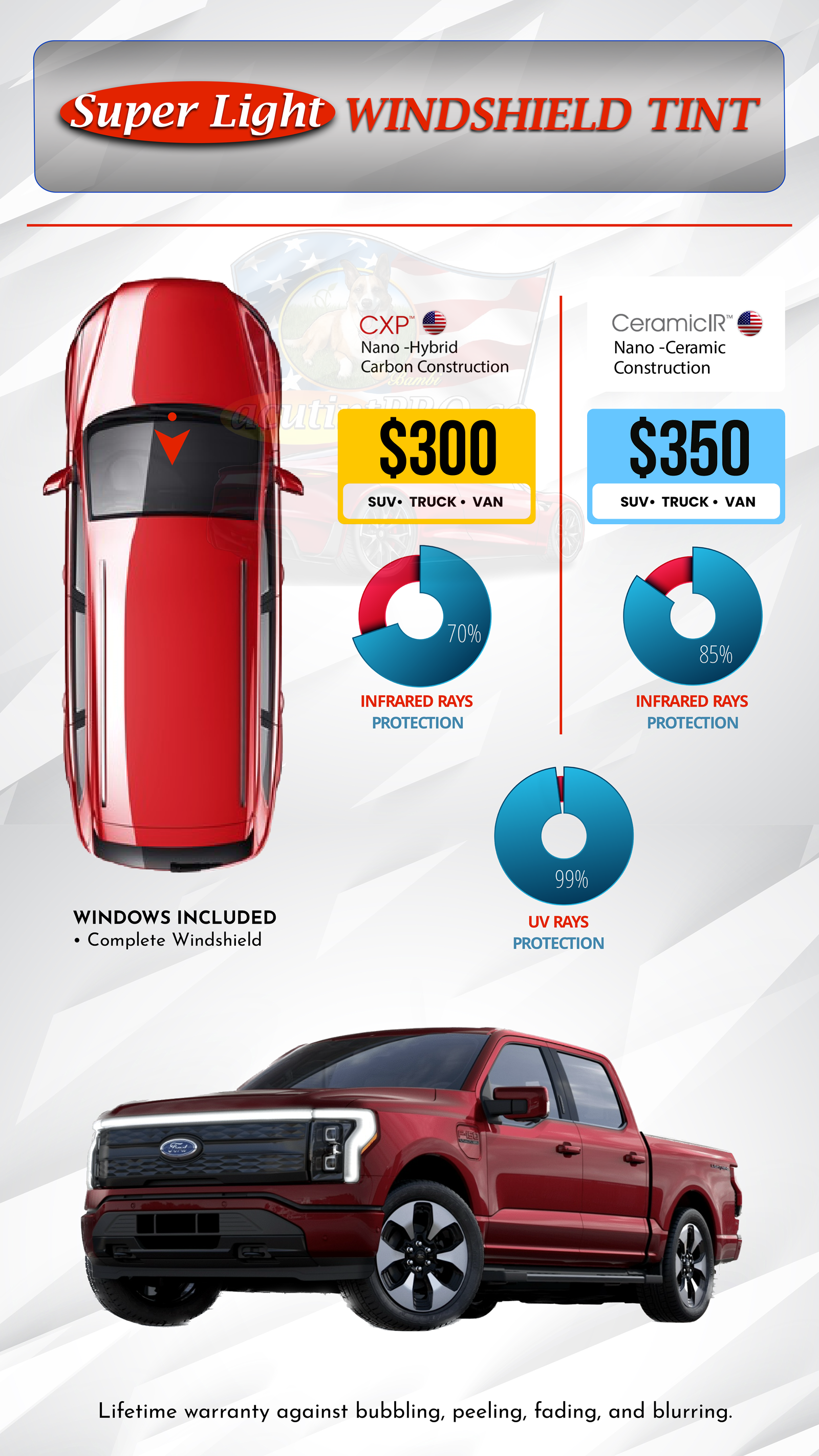 Super Light WINDSHIELD TINT